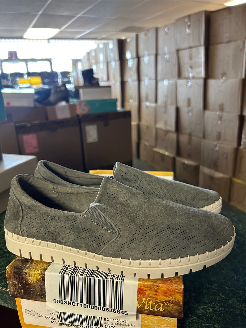 Bella Vita Slip-On Perforated Sneakers in Grey